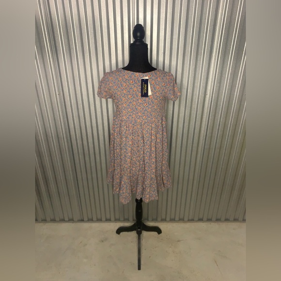 Girls Polo by Ralph Lauren NWT Blue Floral Casual Dress Sizes 6,7,10,12,15,& 16 - Picture 2 of 9